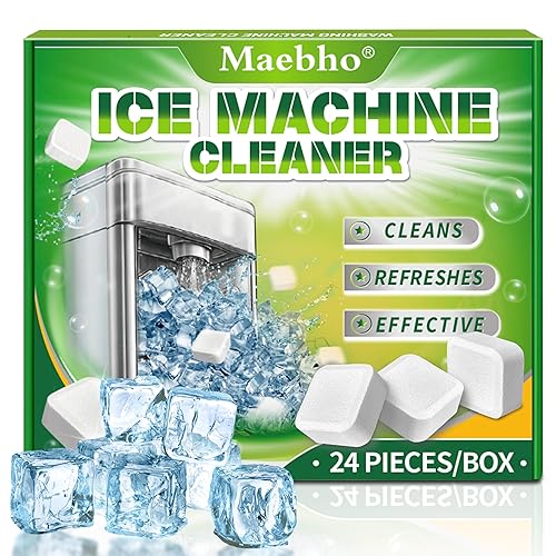 Maebho Ice Machine Cleaner Maker Descaler - 24 Unscented Clean Tablets Compatible with Opal, Kitchenaid, GE Profile,Nickel Safe Scale Remover