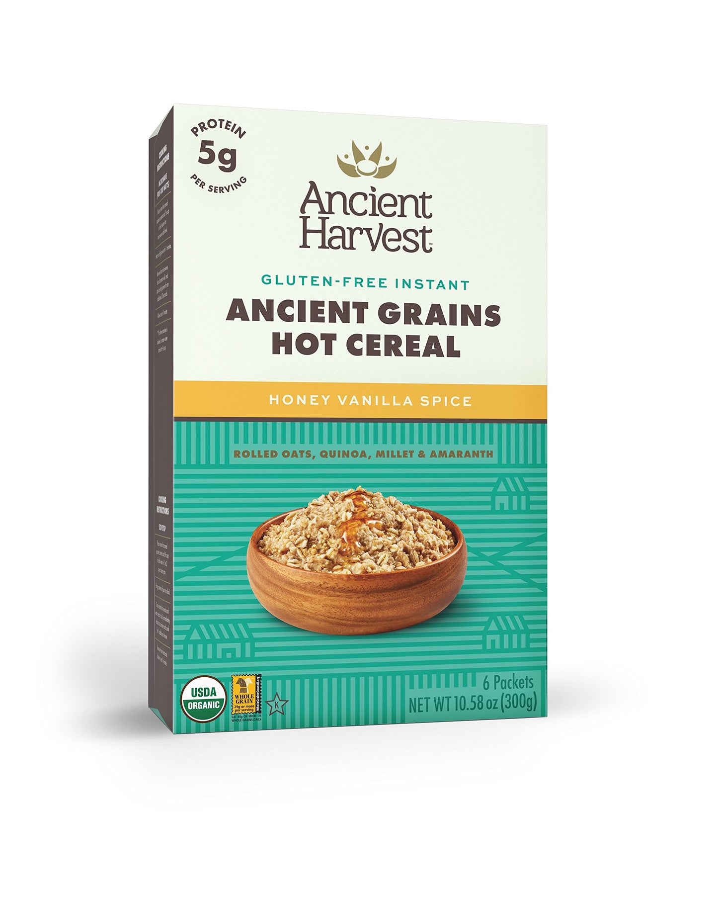 Ancient Harvest Organic Gluten Free Ancient Grain Hot Cereal, Honey Vanilla Spice, 10.58 Ounce