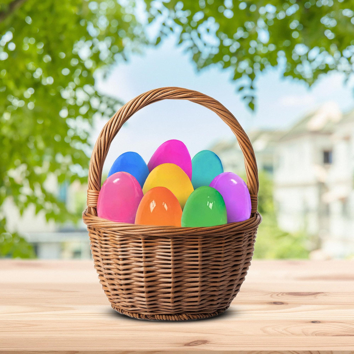 Forum Novelties Solid Color 3 Inch Plastic Easter Eggs | Pack of 8
