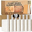 Aheroi Natural Dish Sponge, 18 Count FSC Certified Plant-Based Biodegradable Kitchen Sponges for Dishes, Compostable Eco Friendly Sponges, Organic