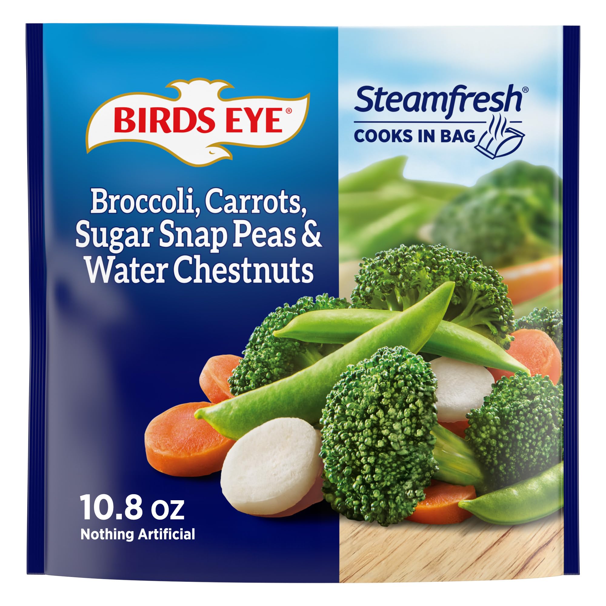 Birds Eye Steamfresh Broccoli, Carrots, Sugar Snap Peas & Water Chestnuts, Frozen Vegetables, 10.8 OZ