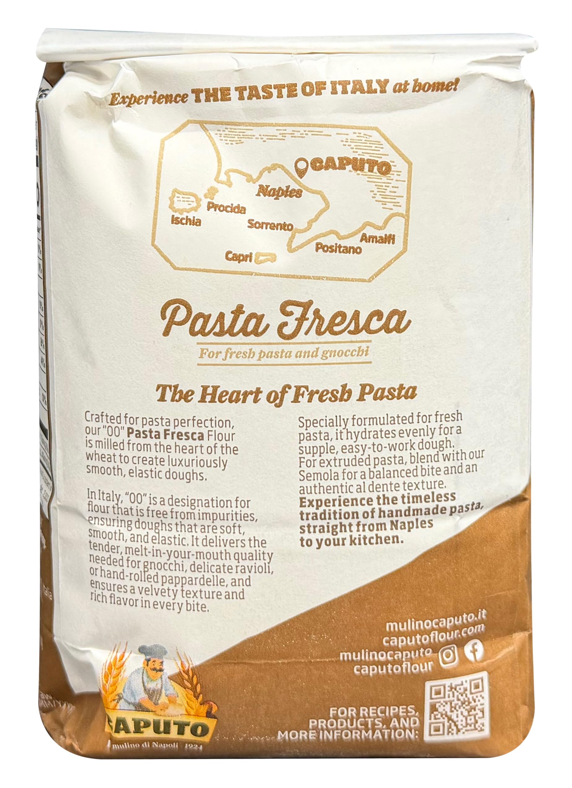 00 Antimo Caputo Pasta & Gnocchi Flour 2.2 Lb Bag- Italian Double Zero Grain Type - Extracted Wheat Blend - All Natural for Pasta Fresca Dough (2.2LB