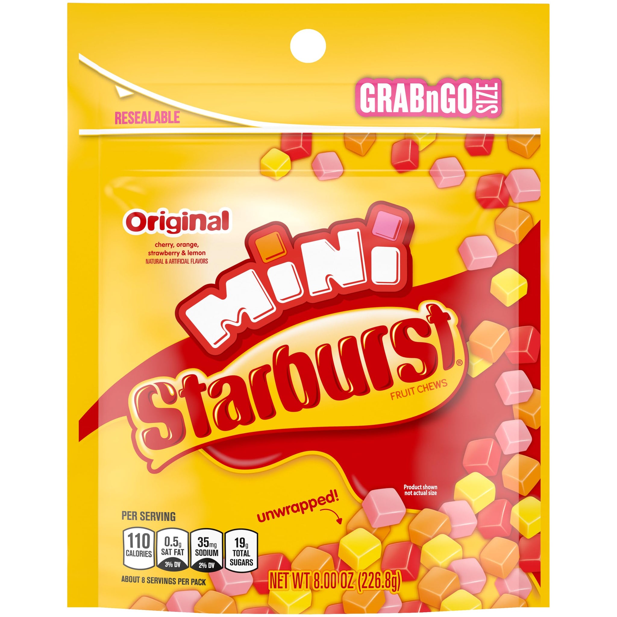 Mini 3 Assorted Flavors Stand Up Pouch Unwrapped, 8 Ounce (Pack of 3), Orignal, Sours & FaveReds