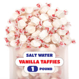 Salt Water Taffy Candy - 1 Pound Bag - Chewy Candy - Old Fashioned Vanilla Taffy Individually Wrapped - Soft and Creamy Treat for Buffets, Party