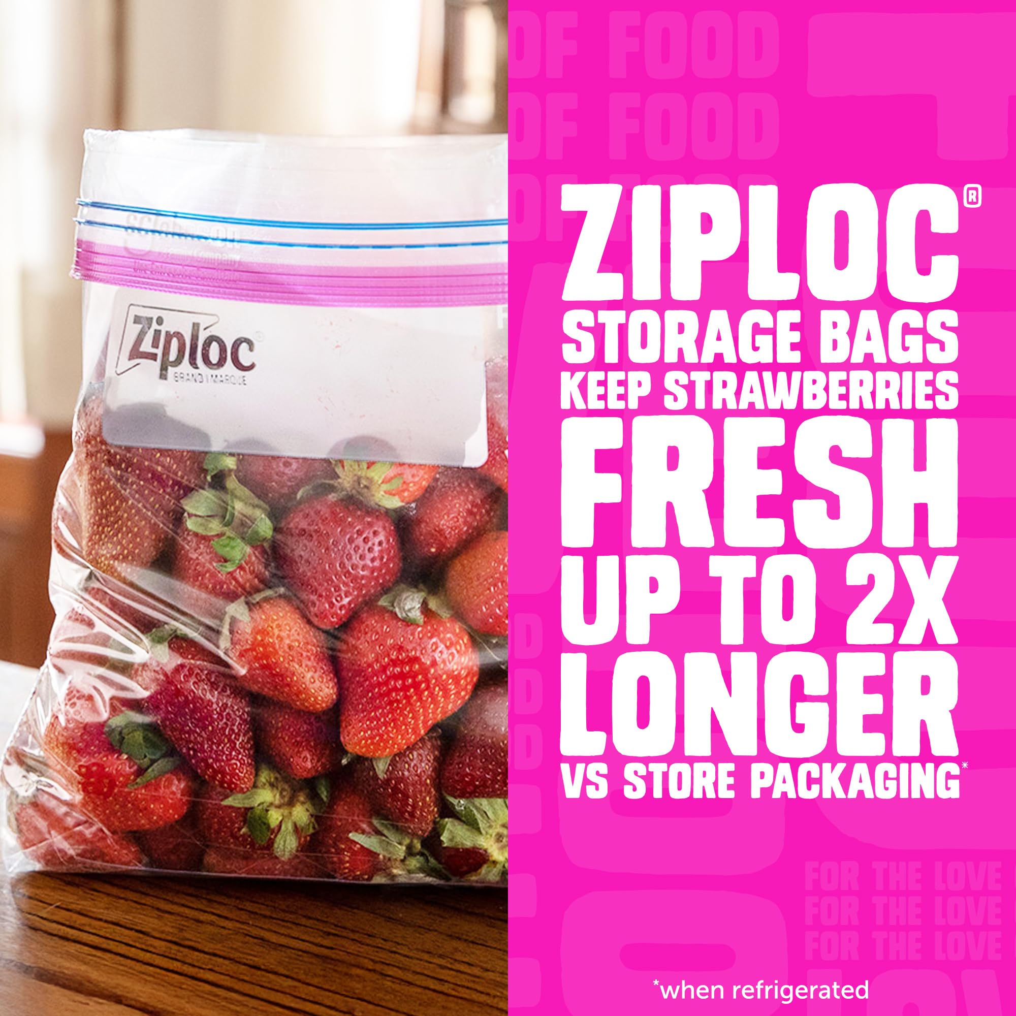 Ziploc Gallon Food Storage Bags, Stay Open Design with Stand-Up Bottom, Easy to Fill, 81 Count