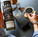 Oak & Bond Coffee Co. Bourbon Barrel Aged Coffee, Brazil Single Origin Whole Bean, Medium Roast - Chocolate, Caramel, Mandarin Orange, Sweet Bourbon