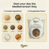 Granolaful Zesty Zaatar - Premium Loose Mini-Clusters with Zaatar, Chia Seeds, Nuts, Protein and Fiber | World's 1st Mediterranean Granola | Organic