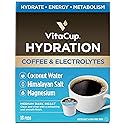 VitaCup Hydration Coffee Pods, The First Coffee That Hydrates You w/Electrolytes, Coconut Water, Pink Himalayan Salt, Magnesium, Medium Roast,Single