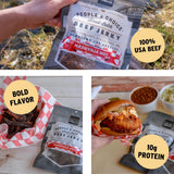 People’s Choice Beef Jerky - Tasting Kitchen - Nashville Hot - Super Spicy - 10g Protein - Made in USA - 1 Pound (16 oz) Bag