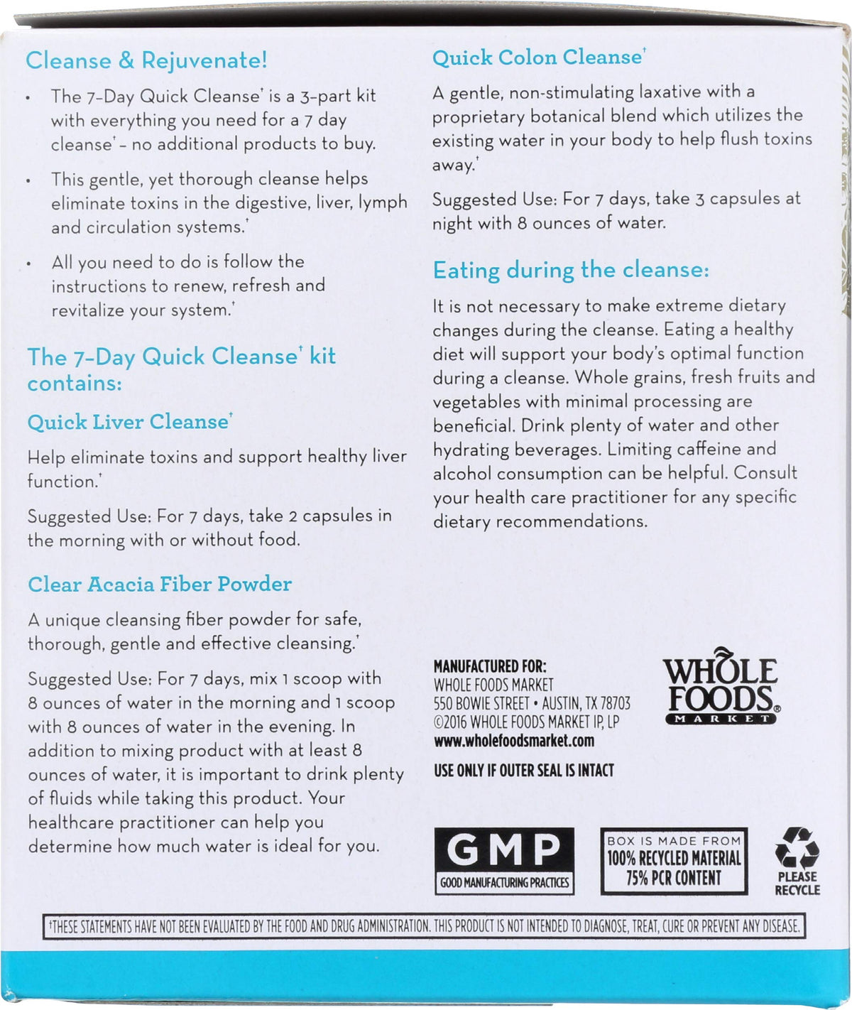 365 Everyday Value, 7 Day Quick Cleanse Kit, 1 oz