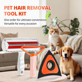 Pet Hair Removal Tool Kit,Cat and Dog Hair Remover for Couch Furniture Carpet Fur Lint with Reusable lint Roller Car Brush and Small Carpet Rake