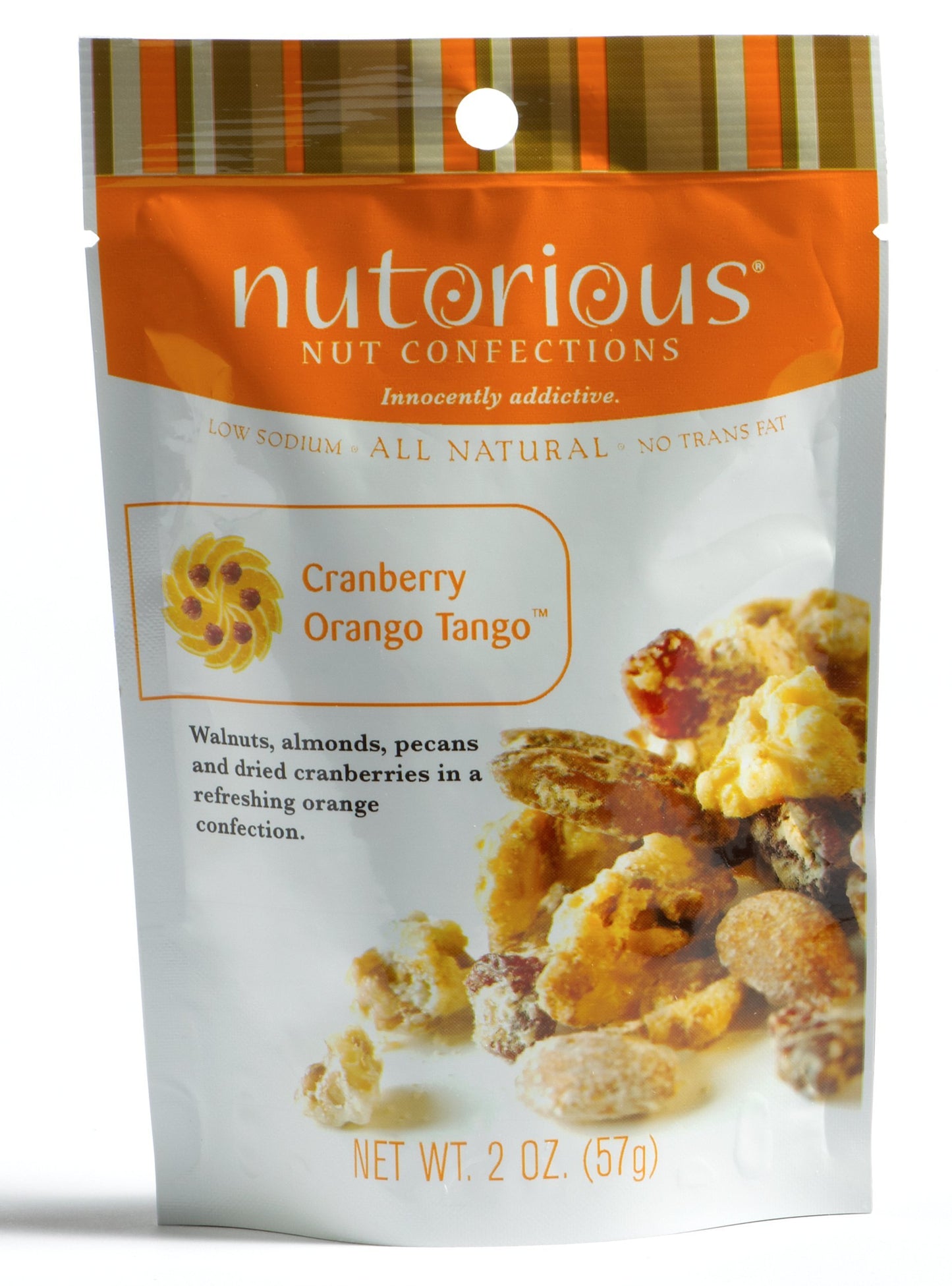 Nutorious Nut Confections Cranberry Orango Tango Nut Topping, 2-Ounce Pouches (Pack of 12)