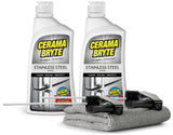 Cerama Bryte Stainless Steel Cleaner for Appliances, Streak-Free Shine and Protection for Refrigerators, Dishwashers, Ovens, and Grills, 16 Fluid
