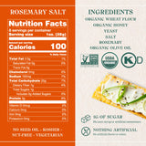 Firehook Rosemary Sea Salt Crackers - Artisan Baked, Craveably Crunchy - Organic, Non-GMO, Kosher - 8 oz Box