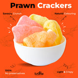 Fusion Select 2 Pk Uncooked Prawn Crackers - Multi-Colored Shrimp Chips for Sharing, Serving Snack Platters at Parties - Dehydrated Seafood Chips