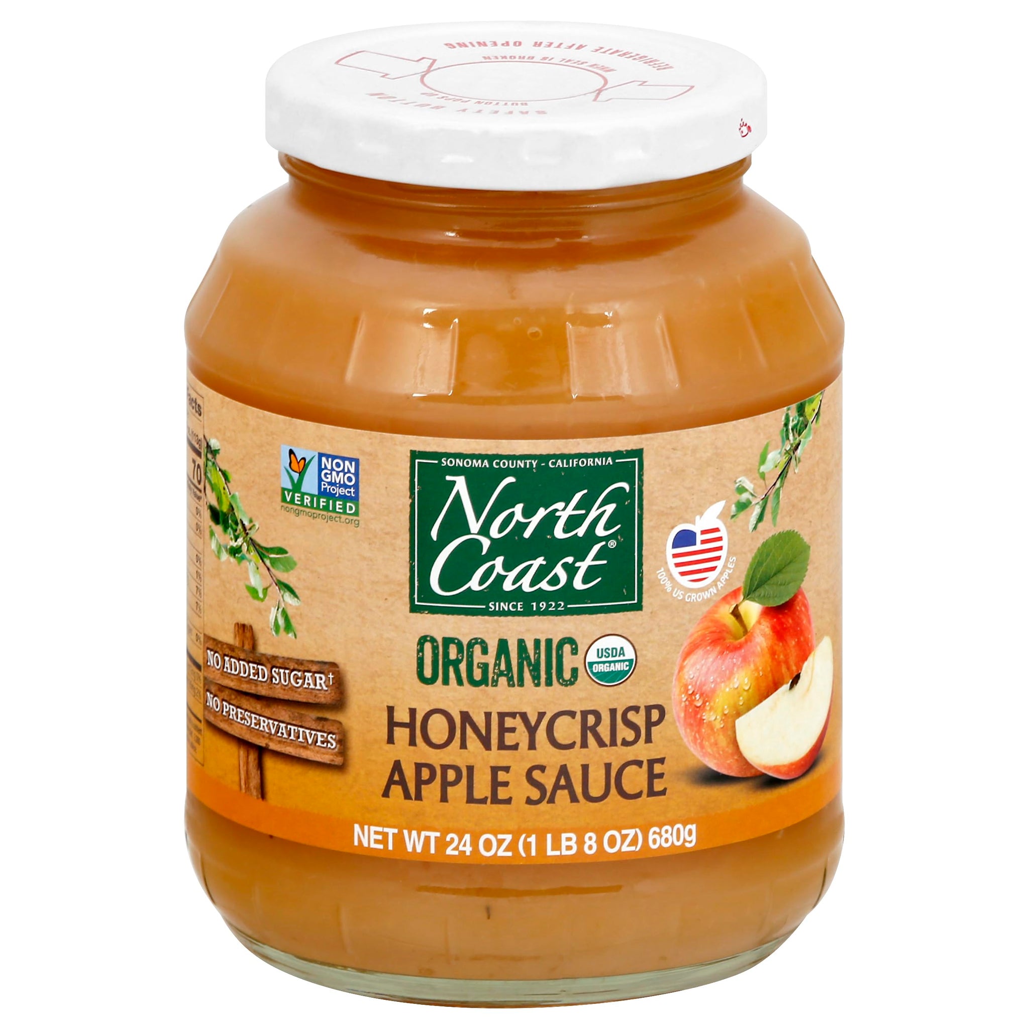 North Coast, Organic Honeycrisp Apple Sauce, 24 Ounce