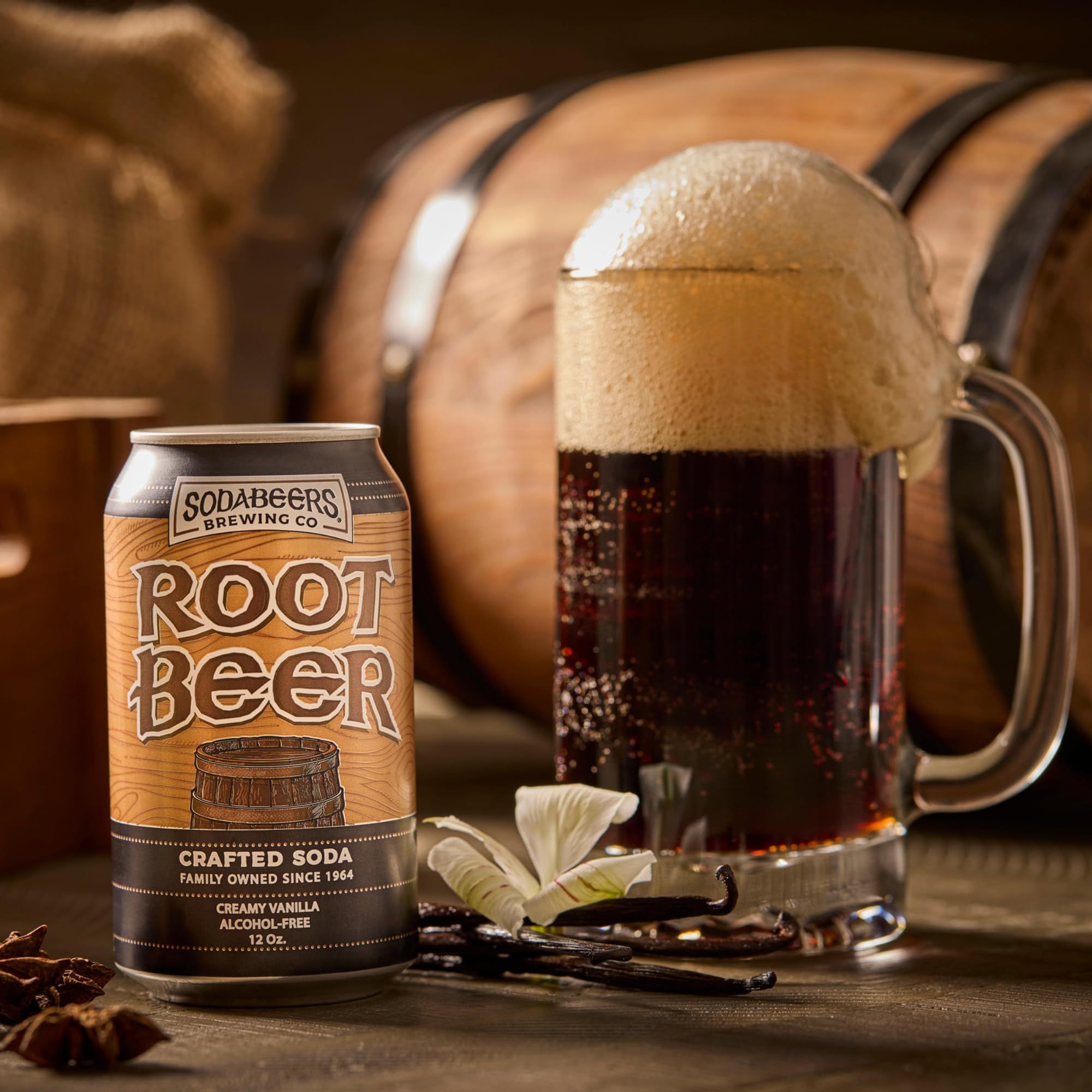 Root Beer | SodaBeers Brewing Co | Alcohol-Free, Gluten-Free Crafted Sodas Made With Natural Flavors and Real Sugar, Refreshing Fruit Beverages (12