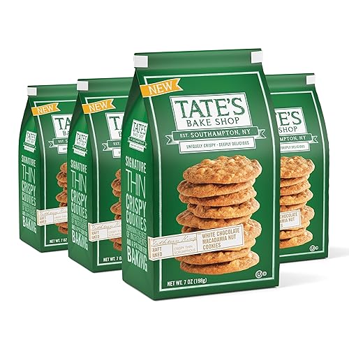 Tate's Bake Shop White Chocolate Macadamia Nut Cookies, 4-7 oz Bags