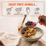 PBfit Peanut Butter Protein Granola, 15g Plant-Based Protein 22% DV, Made with Whole Grain Oats and Chia Seeds, Gluten Free, for Snacks Cereals