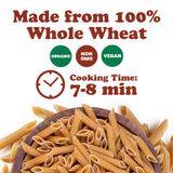 Food to Live Organic Pennette Whole Wheat Pasta 1.1 lb (Pack of 2) - Made in Italy. Pasta Integrale Bio. High Fiber, Non-GMO, Vegan, Bulk