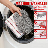 Microfiber Flat Mop 360° Rotating for Floor Cleaning, Wet Dry Dust Mop with 2 Washable Chenille Pads, Coated Iron Pole, Hardwood Floor Wall Baseboard