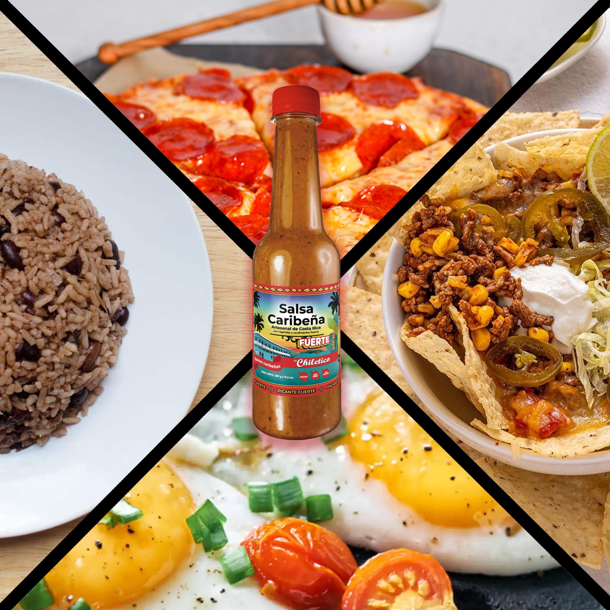 Chiletico Caribbean Hot Sauce - Authentic and Artisan Costa Rican Salsa Picante - Bold Heat with Tropical Flavor - 4.9 oz Each Bottle 3-Pack