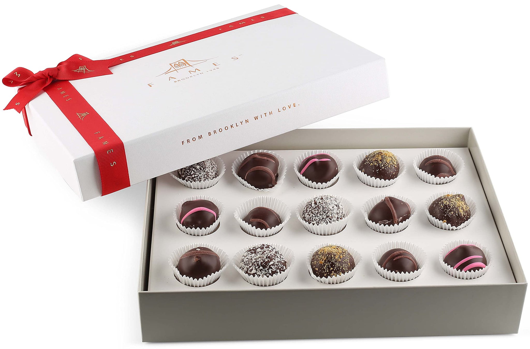 Luxury Chocolate Deluxe Assortment Gift Box - Kosher, Dairy Free and Chocolate Candy, Coffee Cream, Premium Coconut, Berry Filled, Rum, & Hazelnut