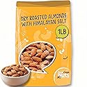 Dry Roasted California Almonds with Healthy Himalayan Salt (1 LB) - Vegan & Keto Friendly - Roasted to Perfection - Super Crunchy - Farm Fresh Nuts