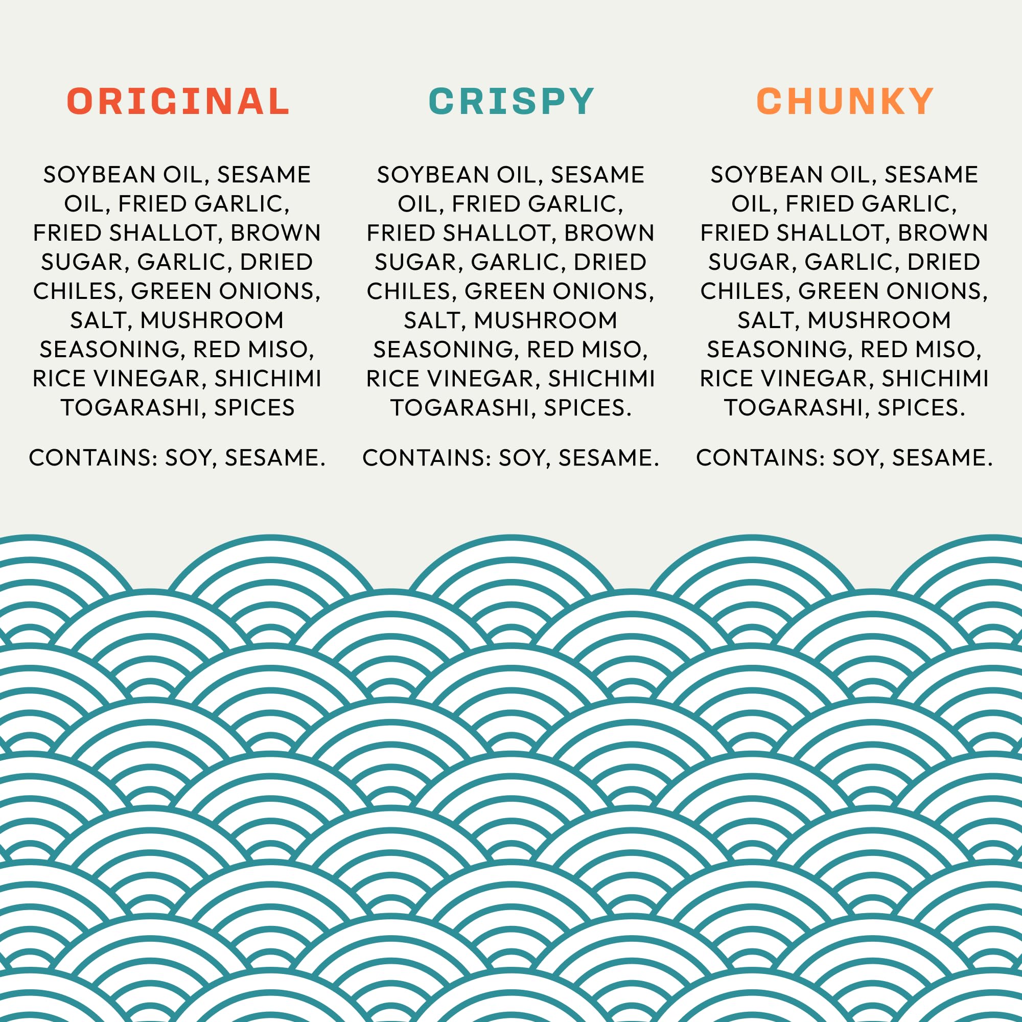 Flavor Bomb 3-Pack | Crispy Cunchy, Ramen Hot Sauce & Chunky Garlic Flavors | Vegan, Gluten-Free, Hot Chili Oil for Noodles, Ramen, Dumplings & More |