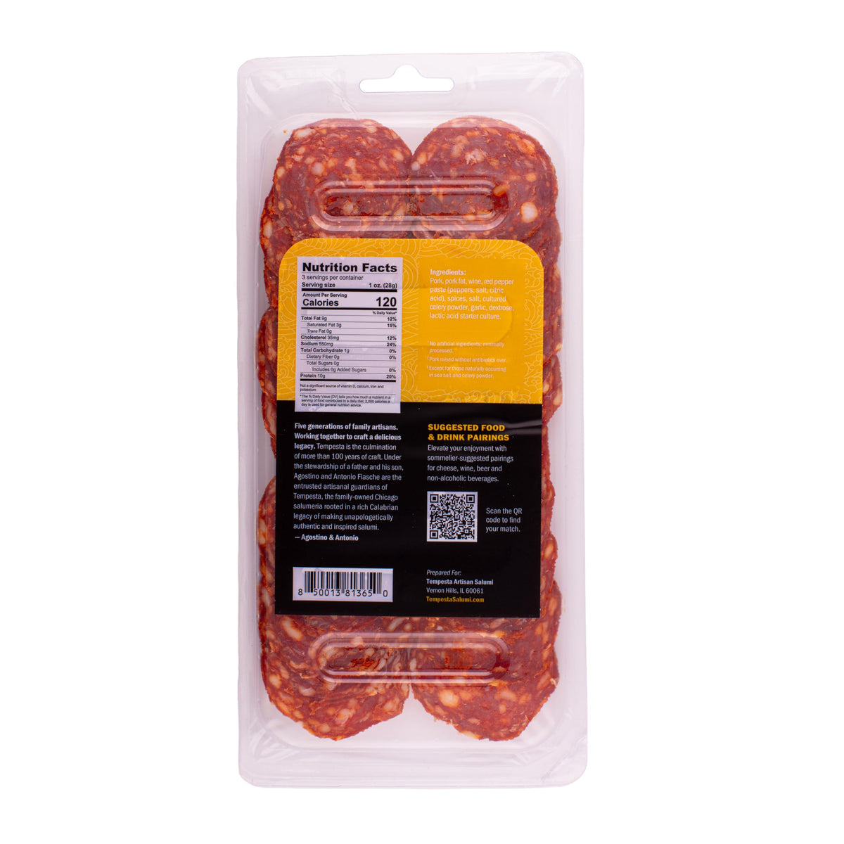 Tempesta CHORIZO Spanish-Style Salami, 3 OZ (Pack of 1)