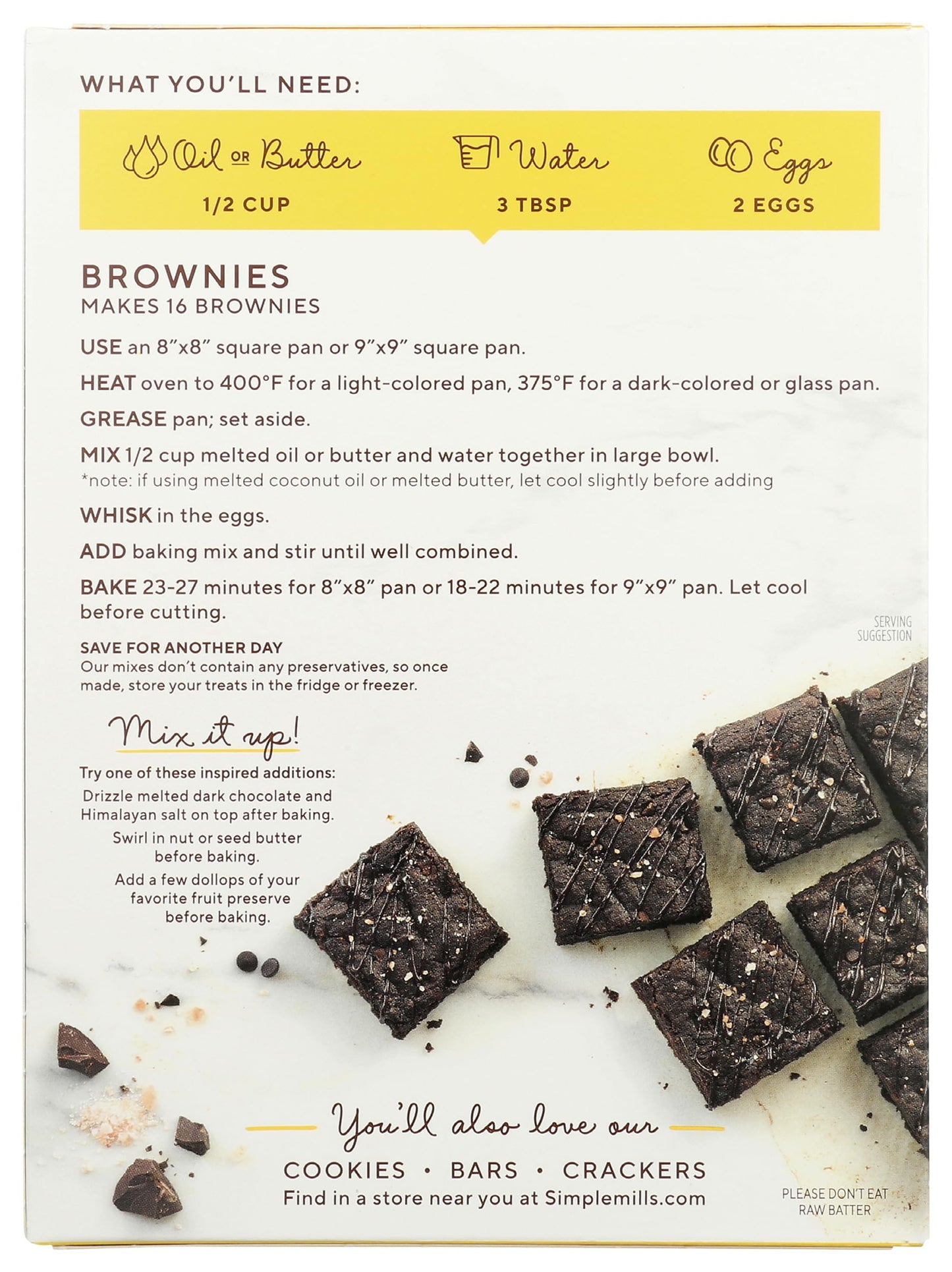 Simple Mills Almond Flour Baking Mix, Chocolate Brownie Mix - Gluten Free, Plant Based, 12.9 Ounce (Pack of 1)