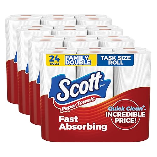 Scott Paper Towels, Task Size, 24 Family Double Rolls (119 Sheets Per Roll)