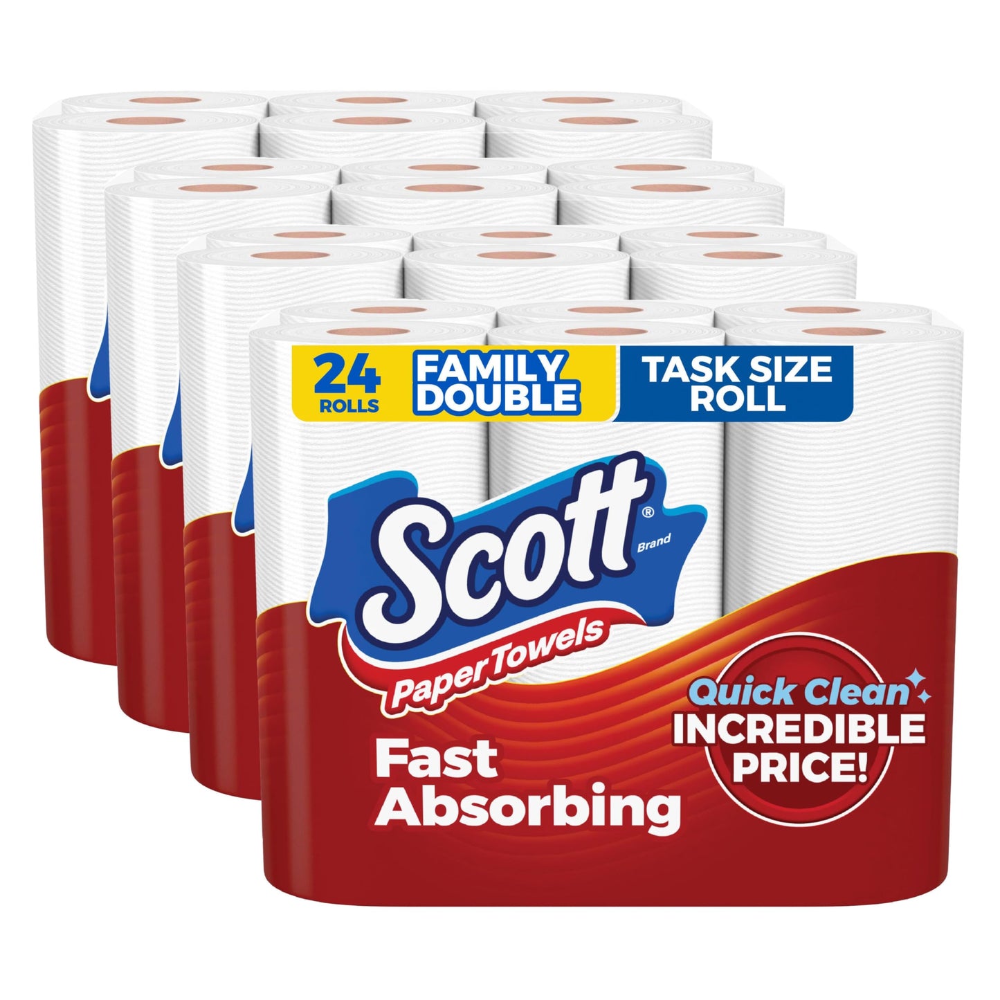 Scott Paper Towels, Task Size, 24 Family Double Rolls (119 Sheets Per Roll)