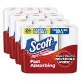 Scott Paper Towels, Task Size, 24 Family Double Rolls (119 Sheets Per Roll)