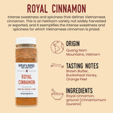 Burlap & Barrel Royal Cinnamon - Intense Sweetness & Spiciness of Vietnamese Cinnamon Powder & Spice - As seen on Shark Tank - 16oz Container
