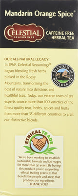 Celestial Seasonings Mandarin Orange Spice Herbal Tea 25 Tea Bags