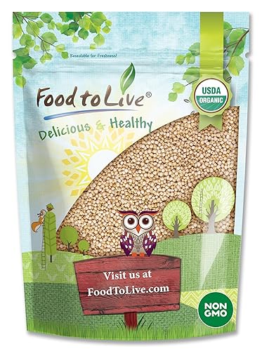 Food to Live Organic Puffed Quinoa, 2 Ounces - Crispy White Quinoa Pop. Non-GMO, Vegan, Kosher, Bulk. Perfect for Breakfast Cereal, Baking, Salads, and Snacks