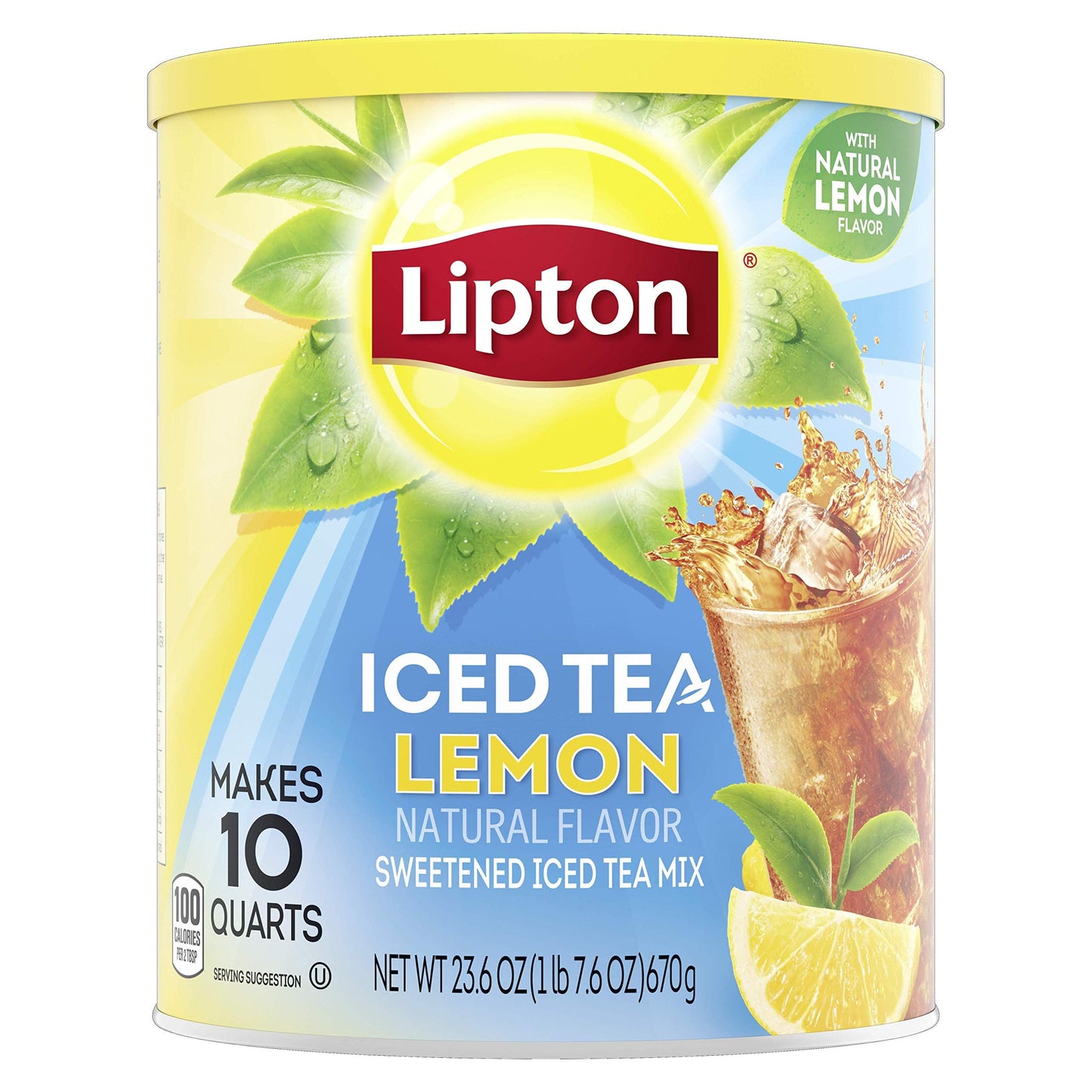 Lipton Black Iced Tea Mix, Lemon,23.6 oz.