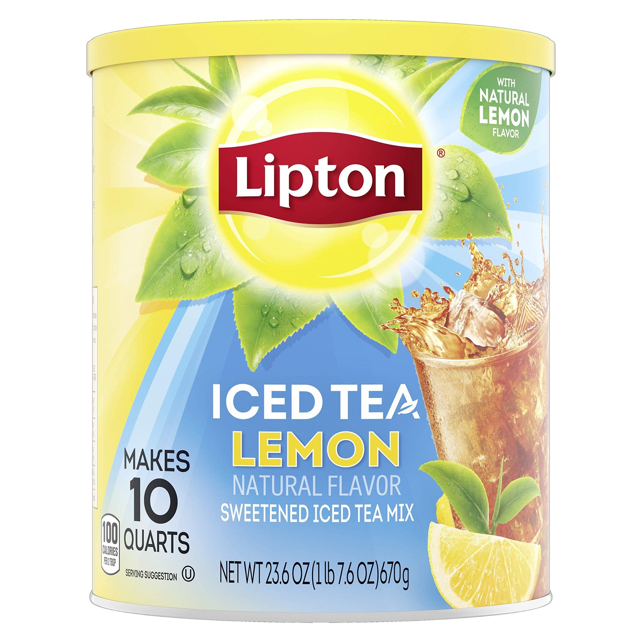 Lipton Black Iced Tea Mix, Lemon,23.6 oz.