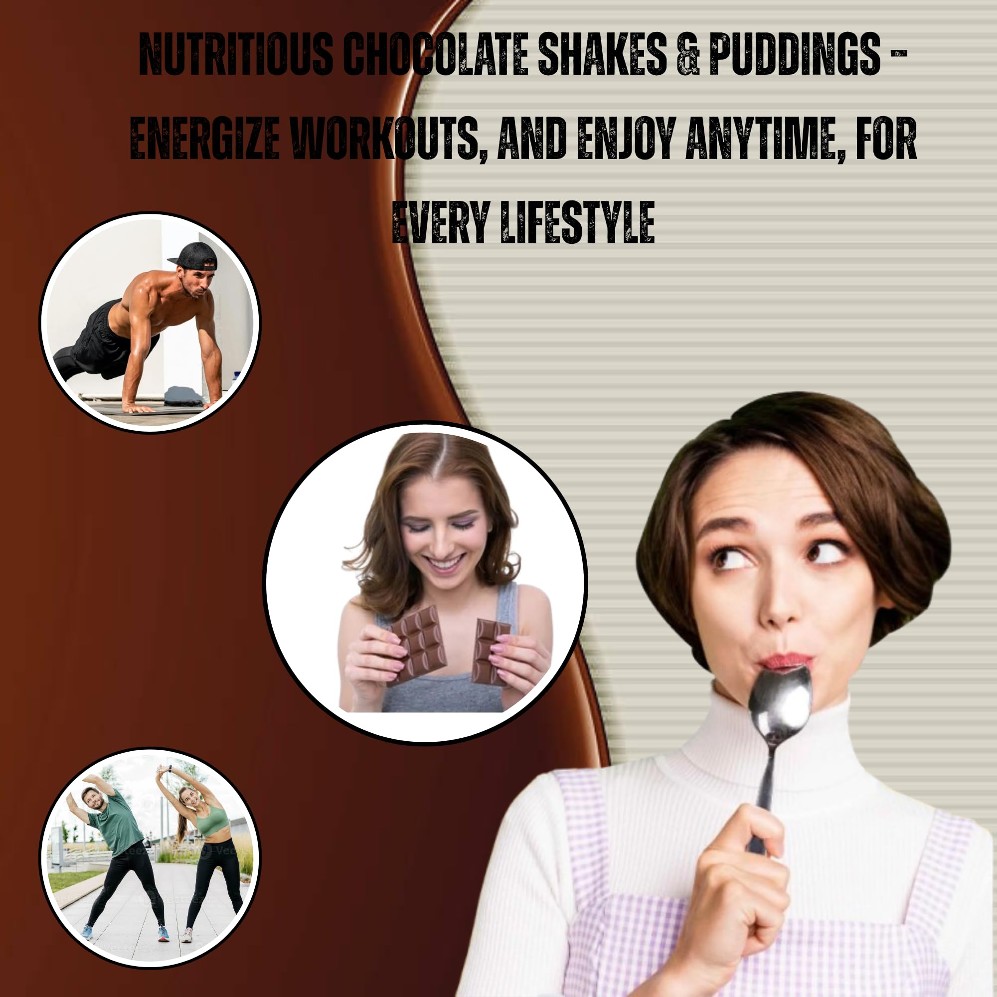 Creamy Chocolate Protein Pudding & Shake Mix Powder | High Protein Meal Replacement | Fast Weight Loss Supplements | Gym Fitness Support | Low Calorie