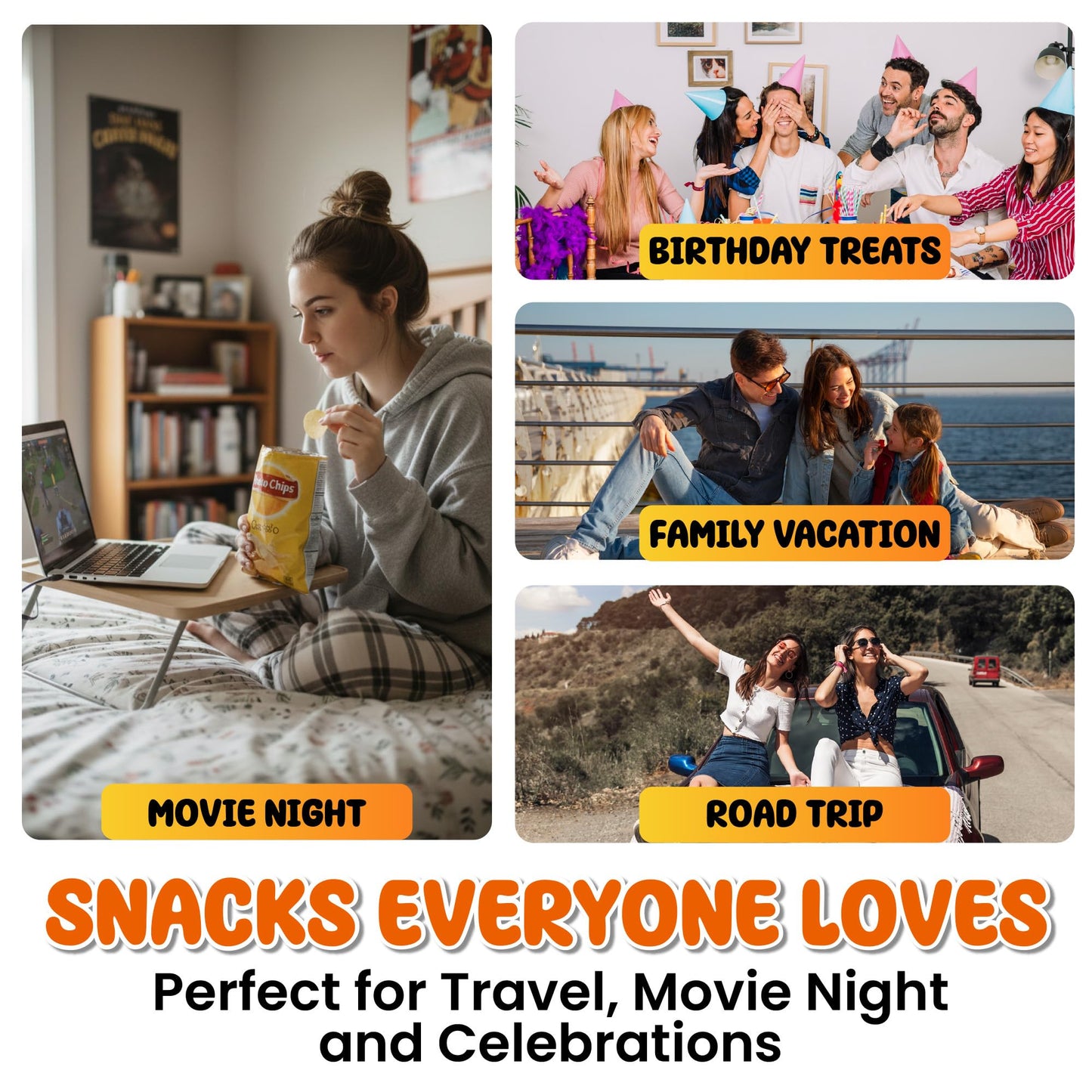 Snacks Variety Pack for Adults, Kids & Teens (100 Count) - Snack Box Variety Pack with Chips, Cookies & Bars - Bulk Snacks Gift Box, Care Package