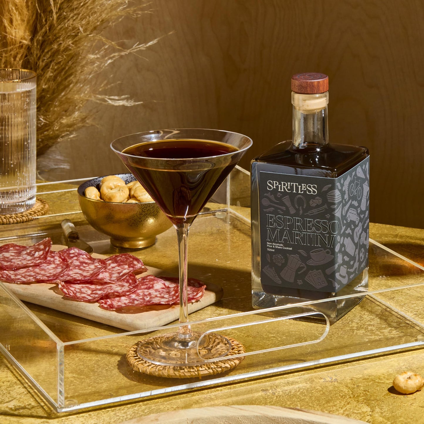 SPIRITLESS Non-Alcoholic Espresso Martini, Pour & Share Cocktail, Made with Real Brewed-Coffee, 700ml Bottle
