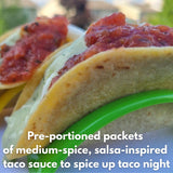 Flavorsmith Taco Sauce Packets - 50 Count (9g Each) with Spreader in Resealable Slide Seal Bag - Packaged by CMC Products