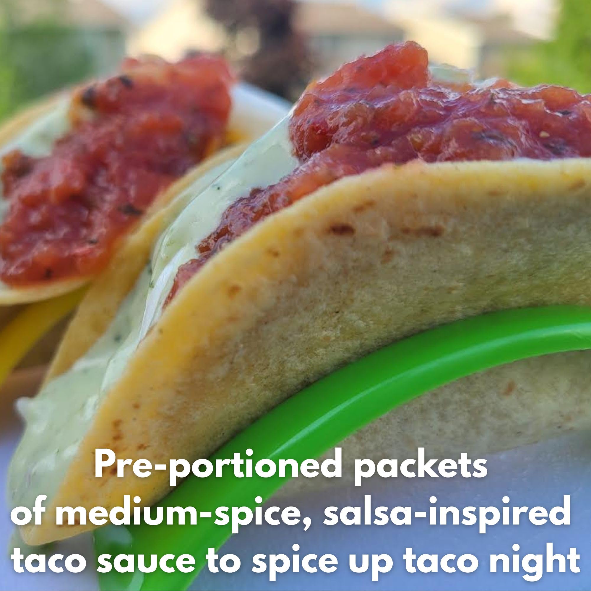 Flavorsmith Taco Sauce Packets - 50 Count (9g Each) with Spreader in Resealable Slide Seal Bag - Packaged by CMC Products