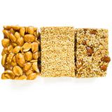 NY SPICE SHOP Crunch Bar - Pack of 3 Honey Bars (Peanut, Sesame & Honey Nut & Seed) - 12 Ounces Healthy Protein Snacks - Crunch Honey Candy - Great