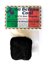 La Befana Coal Italian Christmas Witch Broom Holiday Tradition Epiphany Italy Italia Novelty Gag Gift Stocking Stuffer Chocolate Covered Marshmallow