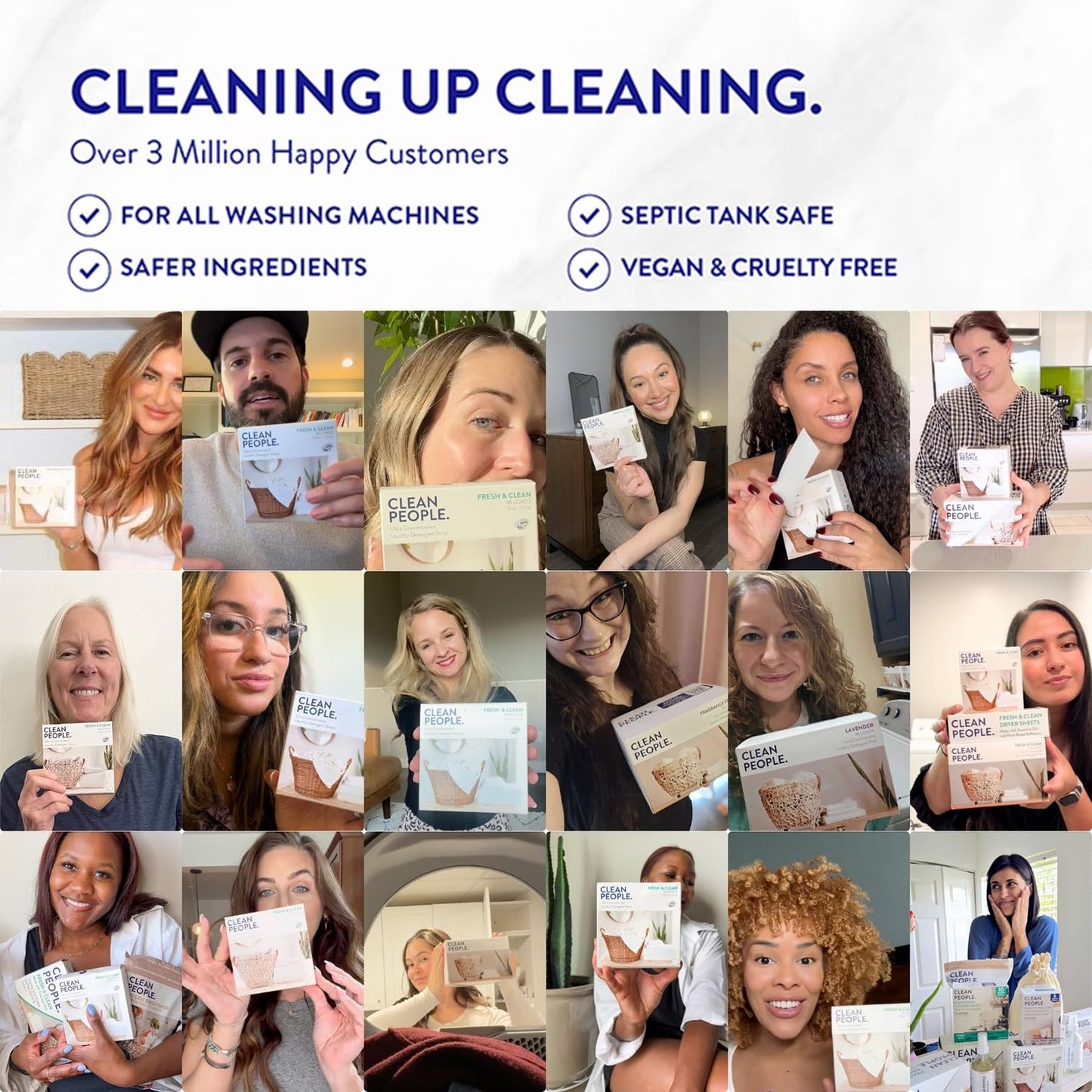 The Clean People Unscented Baby Laundry Detergent Sheets - Hypoallergenic - Ultra Concentrated, Recyclable Packaging, Fights Stains & Odors on Baby