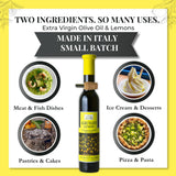 Agrumato Lemon Olive Oil, Cold Pressed Italian Extra Virgin with Fresh Citrus Peel, Small Batch Gourmet Finishing Oil for Salads Seafood Pasta