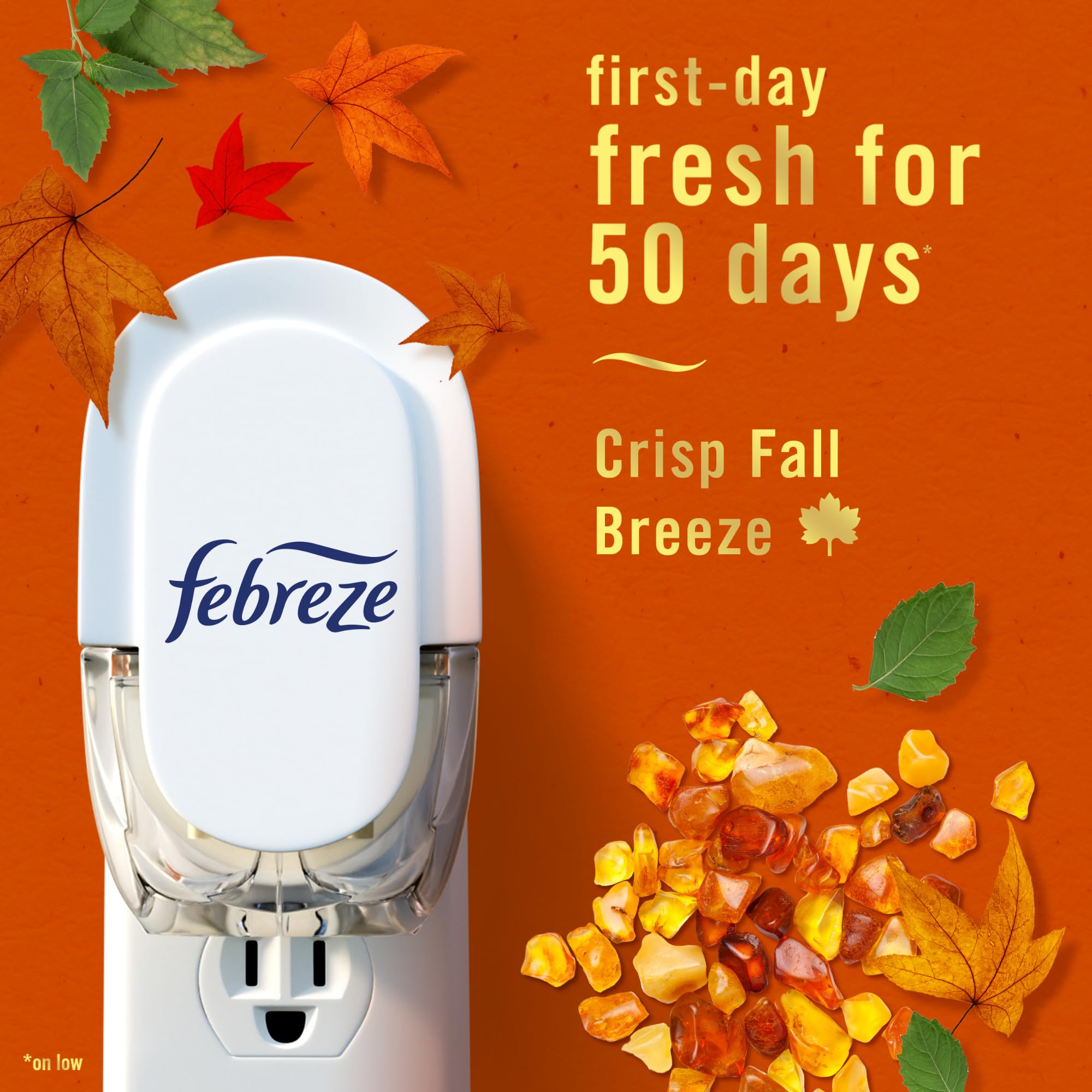 Febreze Plug In Air Freshener, Odor-Fighting Scented Oil Refill, Air Fresheners for Home and Bathroom and Kitchen, Long Lasting for Strong Odors