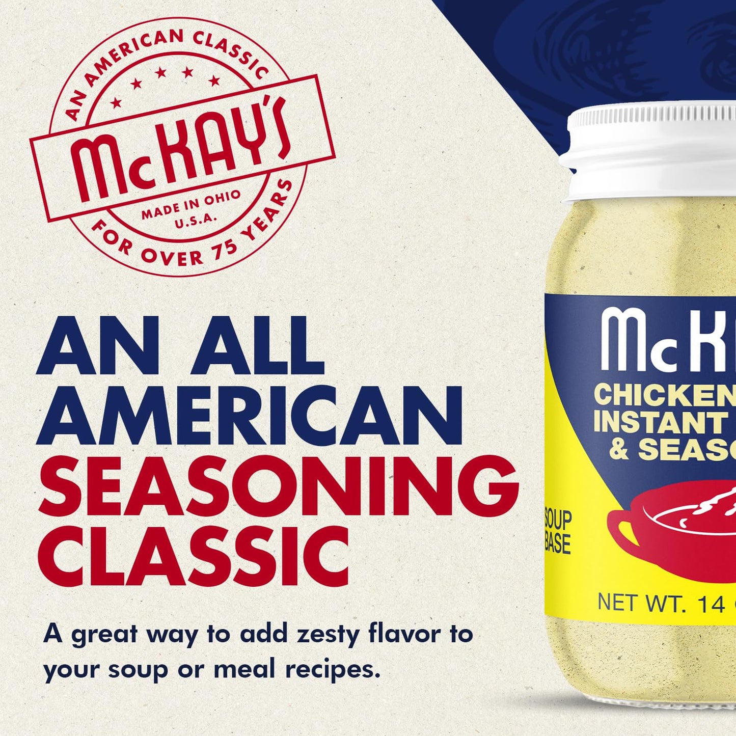 McKay's Chicken and Beef Flavored Soup Seasoning, Gluten Free, Vegetarian Instant Broth, Bullion Powdered Seasoning, Good on Meats, Veggies or in